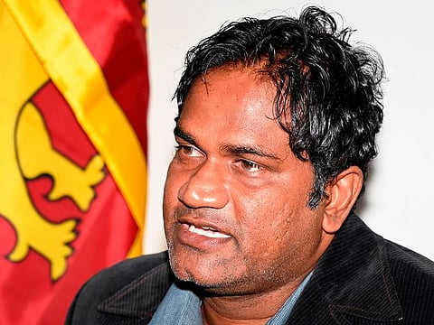 Nuwan Zoysa speaks to the press