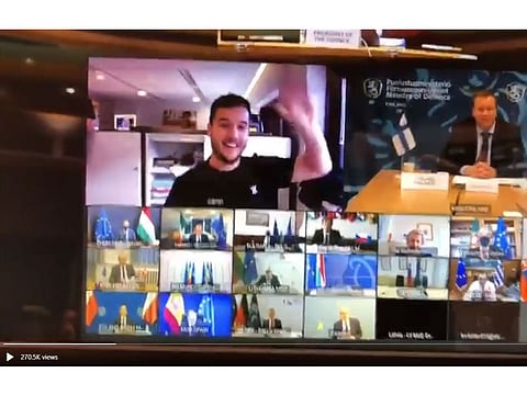  Footage showed a smiling Verlaan, dressed in a black T-shirt and waving to the different ministers.