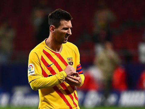 Lionel Messi during the defeat to Atletico Madid