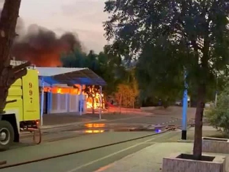 Fire erupted in Dubai 