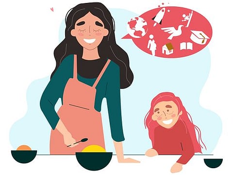 Dubai-based mum-of-two Faiza Hasan Ali asks whether she should discourage her daughter from wanting to emulate her, since she is 'just' a stay-at-home mum