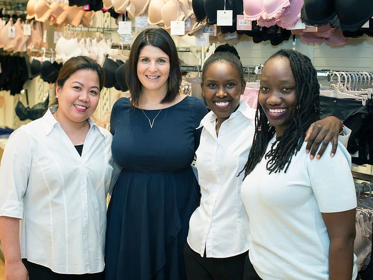 Kate Kikano with her team at TKD Lingerie