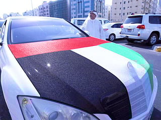 Only official National Day stickers and the UAE flag are permitted.