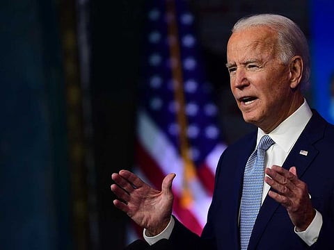 President-elect Joe Biden introduces key foreign policy and national security nominees and appointments at the Queen Theatre on November 24, 2020 in Wilmington, Delaware. 