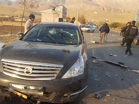 A view shows the scene of the attack that killed Prominent Iranian scientist Mohsen Fakhrizadeh, outside Tehran, November 27, 2020. 