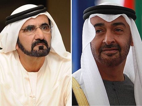  His Highness Sheikh Mohammed bin Rashid Al Maktoum, Vice-President and Prime Minister of the UAE and Ruler of Dubai, and His Highness Shaikh Mohammad Bin Zayed Al Nahyan, Crown Prince of Abu Dhabi and Deputy Supreme Commander of the UAE Armed Forces.