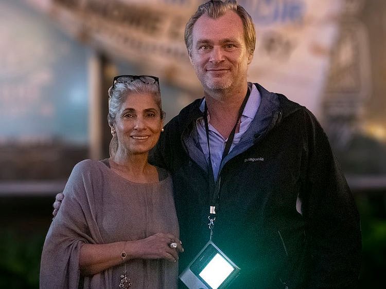 Dimple Kapadia and Christopher Nolan