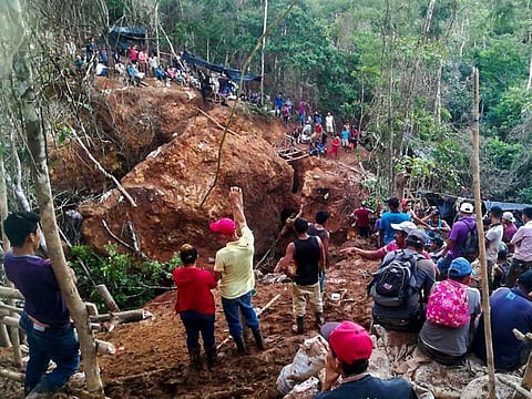 Handout photo released by the Fundacion del Rio of the site of landslide at "La Esperanza" mine in Rio San Juan department, Nicaragua, on December 4, 2020.
