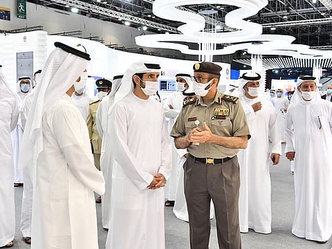 Sheikh Hamdan Bin Mohammad bin Rashid Al Maktoum, Crown Prince of Dubai, visited GDRFA’s platform and was welcomed by Major General Mohammad Al Marri, Director General of GDRFA-Dubai. 