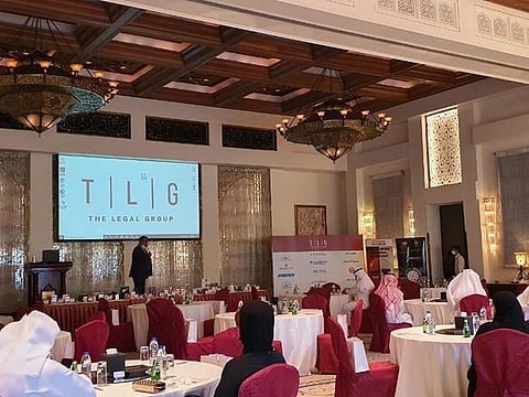 Hatem Ghani addresses the Intellectual Property and Brand Protection Training workshop organised by The Legal Group Advocates and Legal Consultants, in Dubai on Sunday.