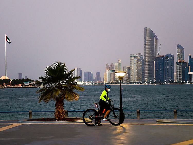 STOCK Abu Dhabi skyline corniche
