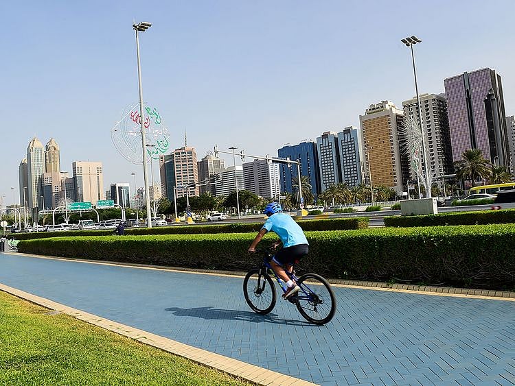 STOCK Abu Dhabi skyline corniche