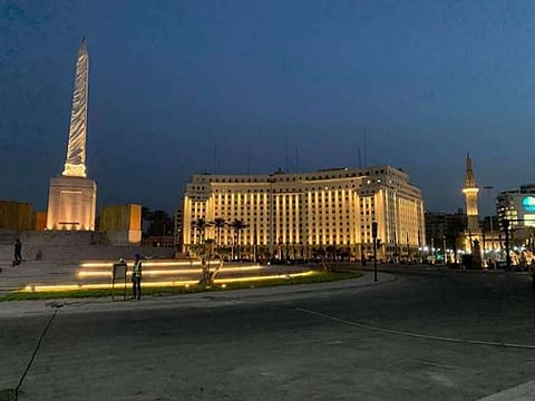 Views of the new-look Tahrir Square in central Cairo.