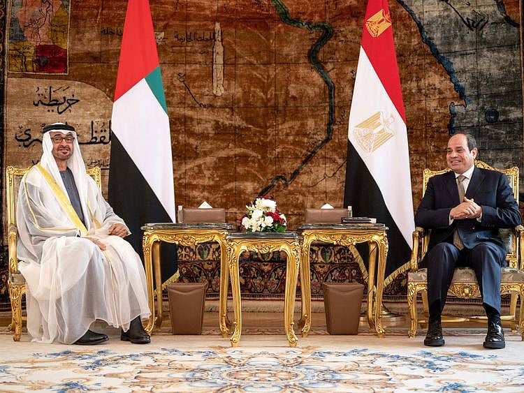 Sheikh Mohamed Bin Zayed and President Sissi discussed a number of issues of common interests, with a focus on efforts to achieve peace and stability in the region.