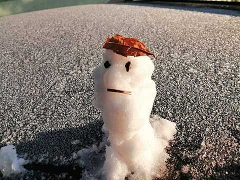 Many weather-watchers in Oman shared images indicating sub-zero temperatures in different places.