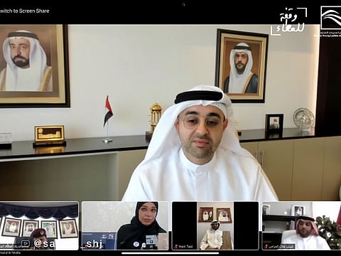 Khalid Jasim Al Midfa during the virtual award ceremony.