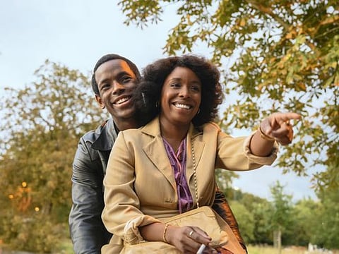 Micheal Ward as Franklyn and Amarah-Jae St. Aubyn as Martha in “Lovers Rock” from the “Small Axe” film series. 