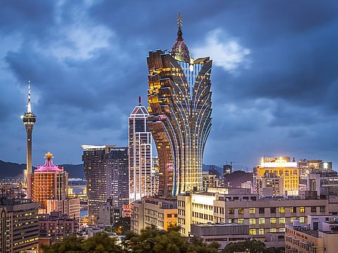 Macau city skyline.