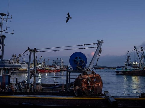 Fishing boats in the harbor of Brixham, England, Feb. 26, 2020. Britain and the European Union appeared on the cusp of a landmark post-Brexit trade agreement on Wednesday, Dec. 23, with negotiators in Brussels all but resolving the final issues, a person briefed on the talks said.