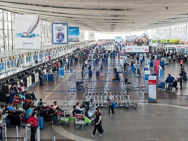 Interior of Chile's Santiago international airport. 