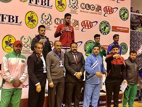 UAE based Ammar honoured for winning gold medal at the Pakistan Taekwondo Championship in Isalamabad