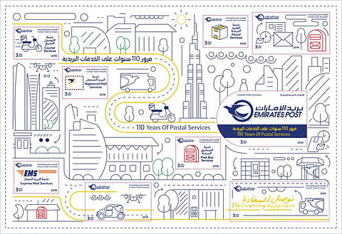 Emirates Post issues special commemorative stamps to mark 110 years of postal services in the UAE
courtesy Emirates Post