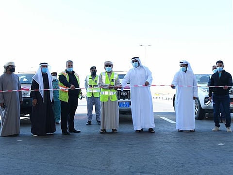 Officials at the inauguration of the final stretch of Emirates Road in Ras Al Khaimah.