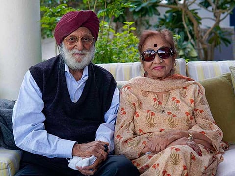 Jagjit Singh, 100, and his wife Sudershan Kaur, 92, tested positive for COVID-19 in October 2020 and were both asymptomatic cases. After spending much of last year on their own in India, the couple have temporarily moved to the UAE to make up for lost time and reconnect with their family. 