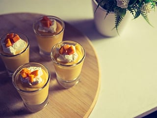 Mango tango mousse with mango jelly