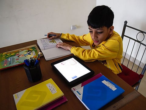 File image for illustrative purposes: A student in UAE attending online classes after with winter holidays. 
