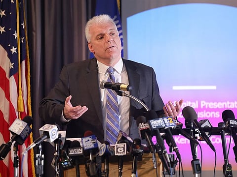 Kenosha County Courthouse District Attorney Michael Graveley announces no charges would be filed against Police Officer Rusten Sheskey for the shooting of Jacob Blake on January 05, 2021 in Kenosha, Wisconsin.