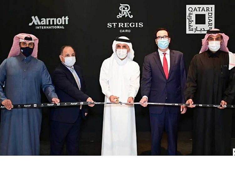 Qatari, Egyptian and US officials open Nile hotel in Cairo