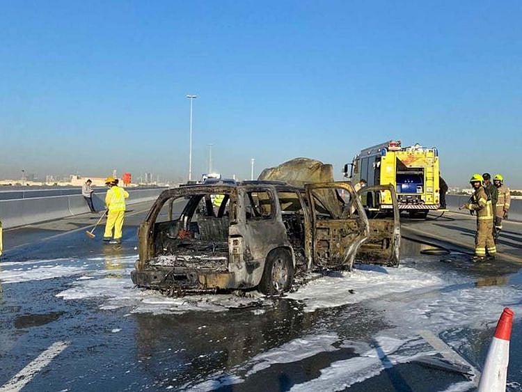 The car that caught fire
