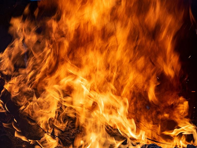 Building fire, fire
