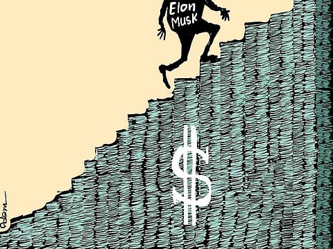 Musk on his way up the wealth ladder 