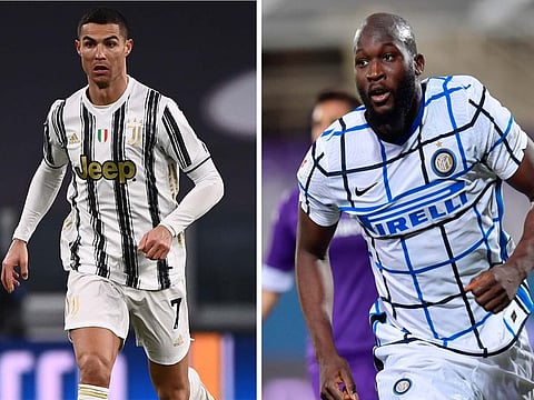 Ronaldo (left) and Lukaku, the top two goal-getters of Serie A, will be locked in a crunch contest between Juventus and Inter Milan on Sunday.