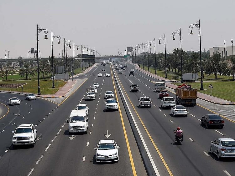 Stock Airport road in Sharjah