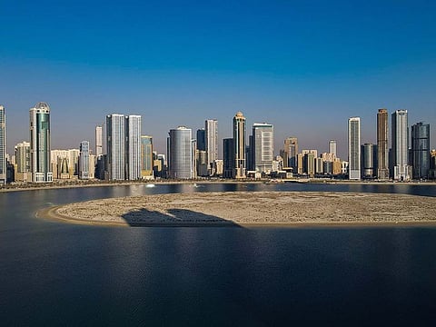 The Sharjah skyline. All private schools in the emirate have been instructed to fully switch to online learning until the end of this month.   
