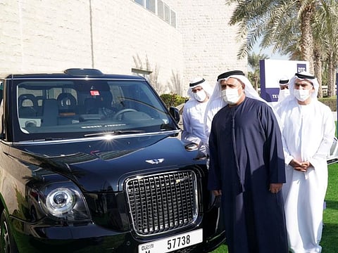 Roads and Transport Authority is set to launch iconic 'London Black Cab' model in Dubai in February this year. Al Tayer inspecting the next taxi in Dubai. 
