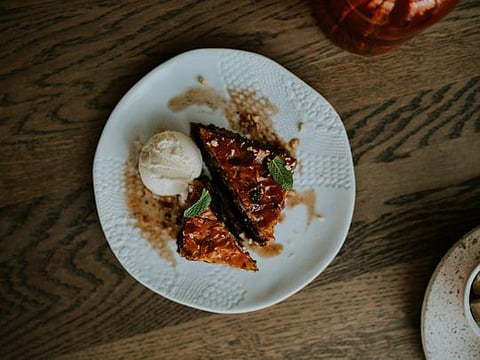 Chocolate hazelnut Baklava (with vanilla ice cream)