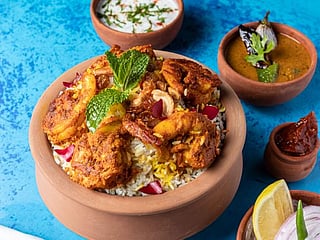Kozhikkodan chemmeen biryani (Kerala shrimp biryani)