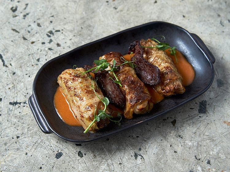 Sarma, sour cabbage rolls stuffed with minced beef