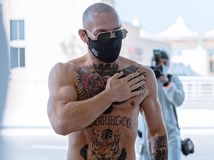 Conor McGregor arrives at Yas Island