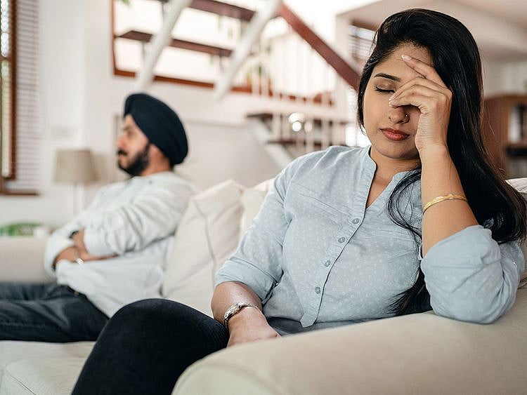 Indian couple fighting 