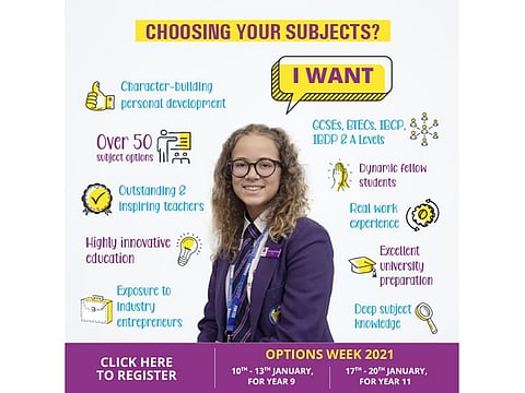  Sunmarke Options Week 2021 is open for all students and parents in Dubai
