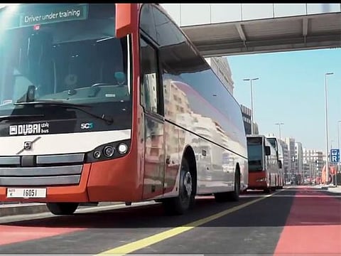 The dedicated lane for buses on Khalid Bin Al Waleed Street in Bur Dubai
