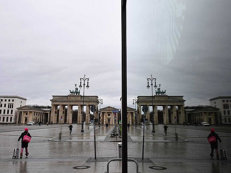 Germany Pariser Platz square in front of Berlin's landmark Brandenburg Gate