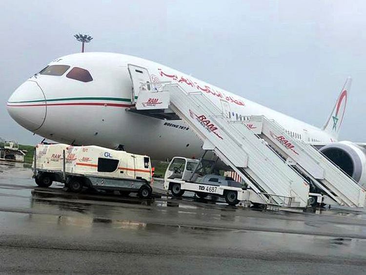 COVID-19 vaccine consignment from India arrives on a Royal Air Maroc flight in Casablanca airport on Friday. 