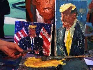 Photos: Israeli artist paints 120 shades of Trump