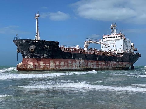 The vessel ran aground near the Al Bait Mutawahid Walkway in Umm Al Quwain.